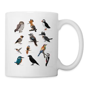 Oiseaux colorés Dessin Ornithologe Ornithologe - Mug blanc - blanc - Droite