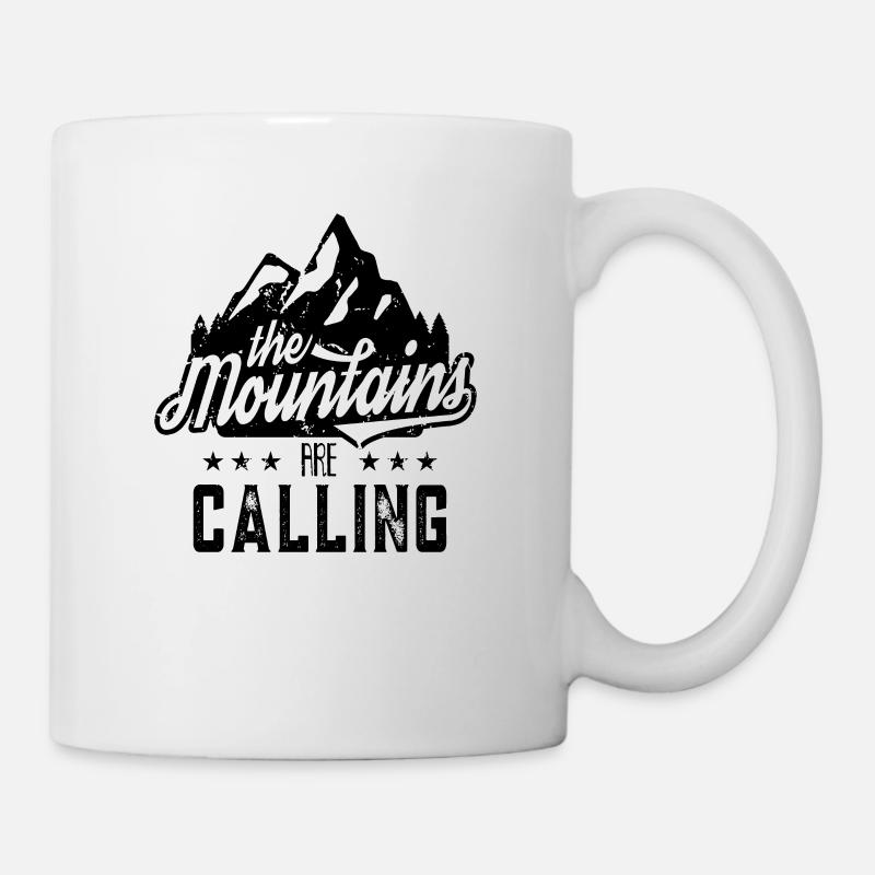 The mountains call mountain mountaineering mountains - Mug - white