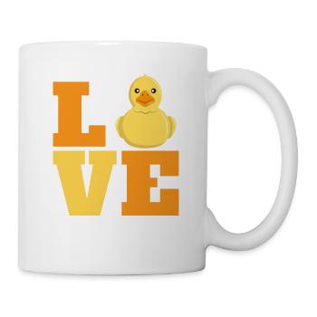 Badeente Liebe Ente - Tasse - Weiß - Rechts