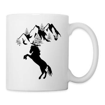 Wild Wildpferde Hengst Pferd Reiter - Tasse - Weiß - Rechts