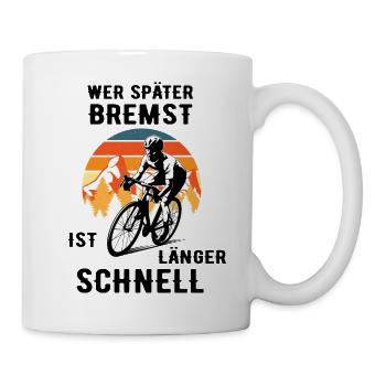 Rennrad Fahrradfahrer Retro Geschenk - Tasse - Weiß - Rechts