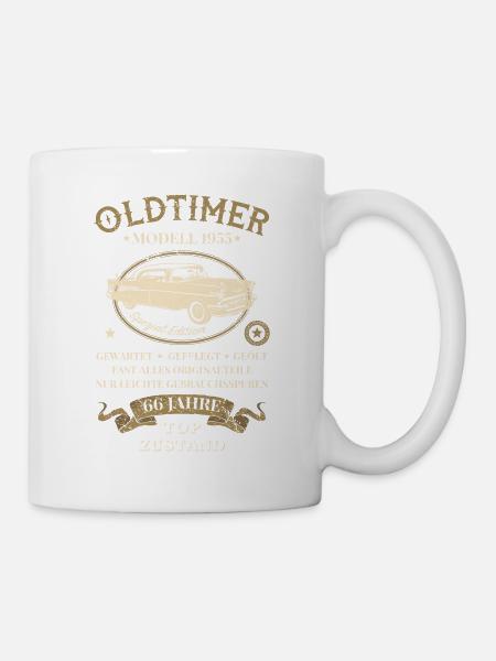 66. Geburtstag 66 Jahre Oldtimer Modell 1955 - Tasse - Weiß