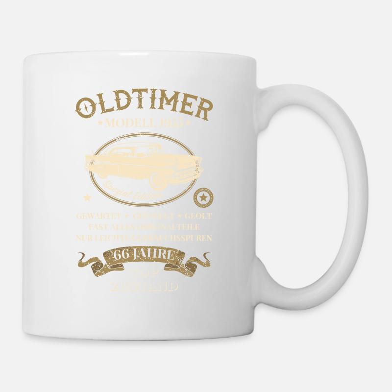 66. Geburtstag 66 Jahre Oldtimer Modell 1955 - Tasse - Weiß