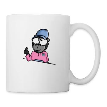 Gorilla shows middle finger - Mug - white - Right