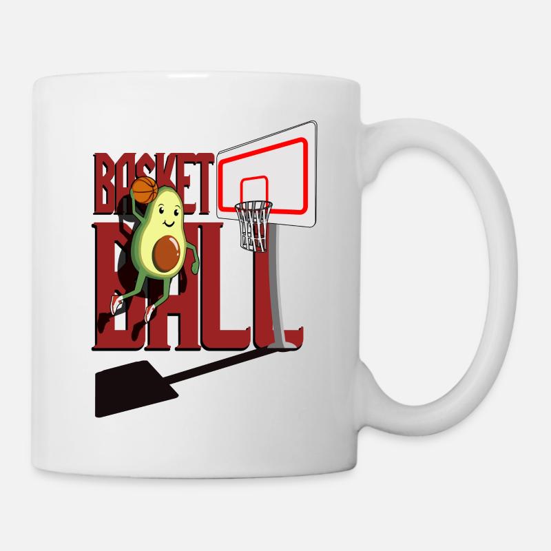 Basketball Avocado Dunk Tshirt - Mug - white