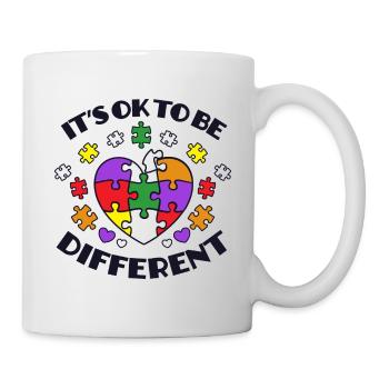 Autism Awareness It's Ok To Be Different - Mug - white - Right