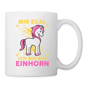 Mir Egal Ich Bin Ein Einhorn Fabelwesen Statement - Tasse - Weiß - Rechts