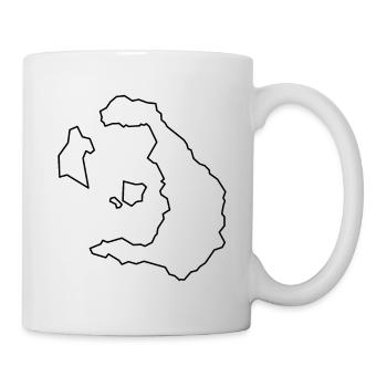 Santorini Karte Umriss - Griechenland - Insel - Tasse - Weiß - Rechts
