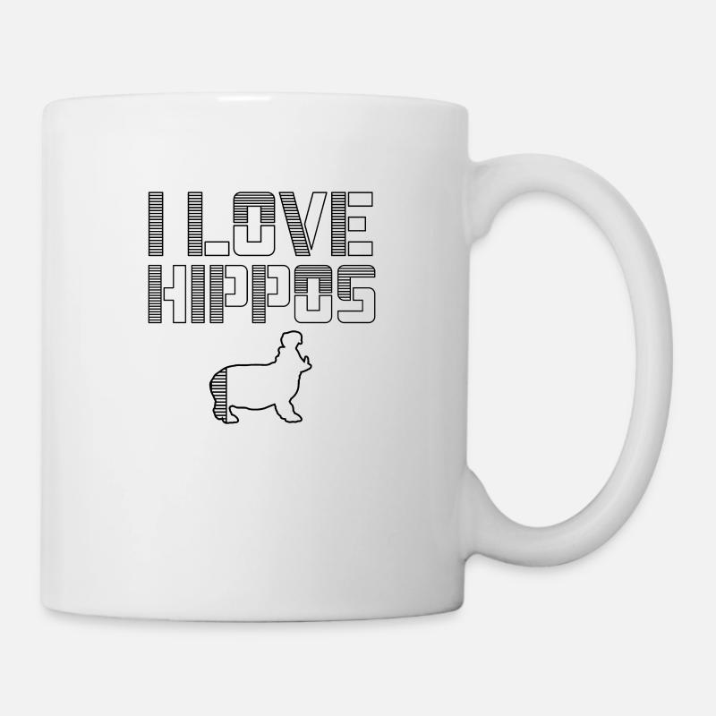 I Love Hippo Hippo Funny Hippo - Mug - white