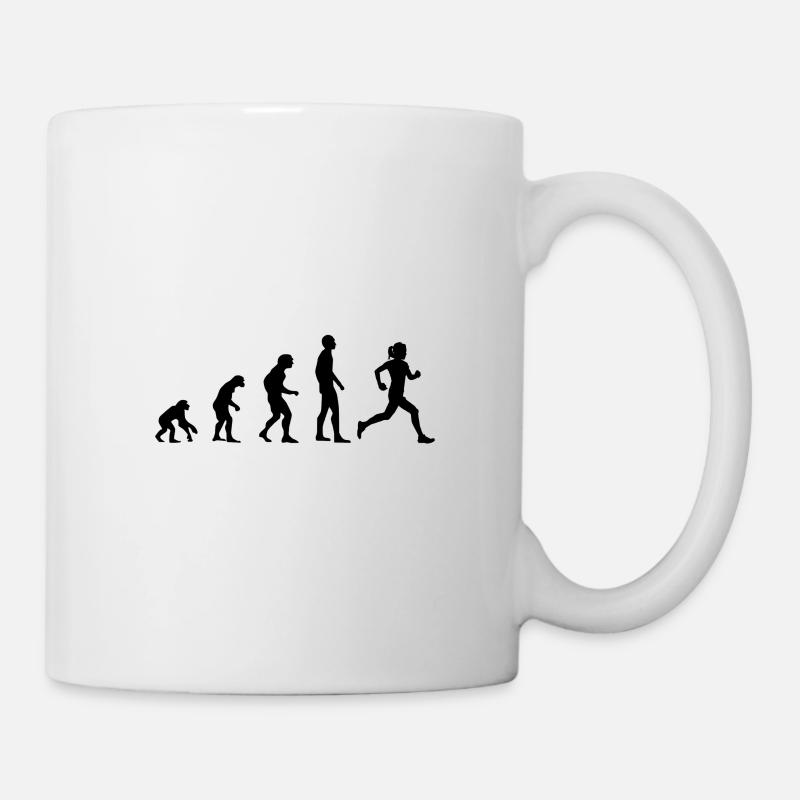 Evolution Joggen Läuferin - Tasse - Weiß