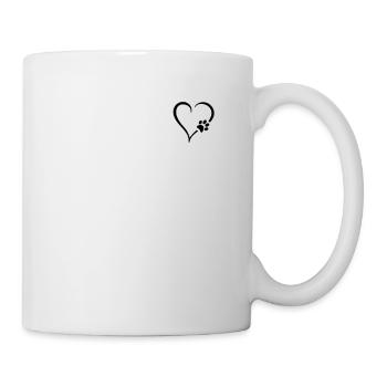 Süßes Hundepfote Herz Pfote Herrchen Frauchen - Tasse - Weiß - Rechts