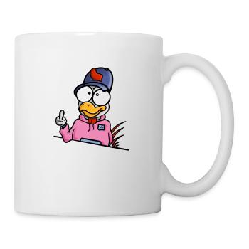 Chicken shows middle finger - Mug - white - Right