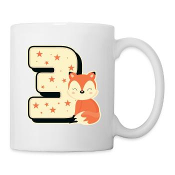 3ème anniversaire année Trois renard jeune enfant cadeau - Mug blanc - blanc - Droite