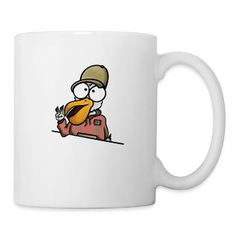 Pelikan zeigt Peace - Tasse - Weiß - Rechts