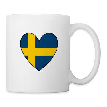 Schweden Herz - Tasse - Weiß - Rechts