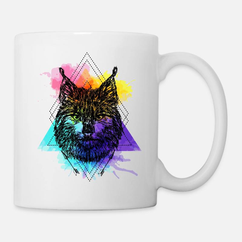 Luchs Watercolor - Tasse - Weiß