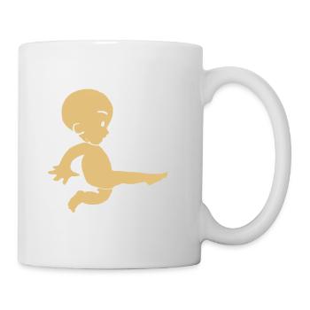Playing football as a baby - Mug - white - Right