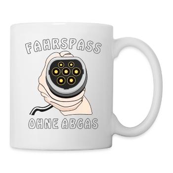 LADESTECKER FAHRSPASS OHNE ABGAS - Tasse - Weiß - Rechts