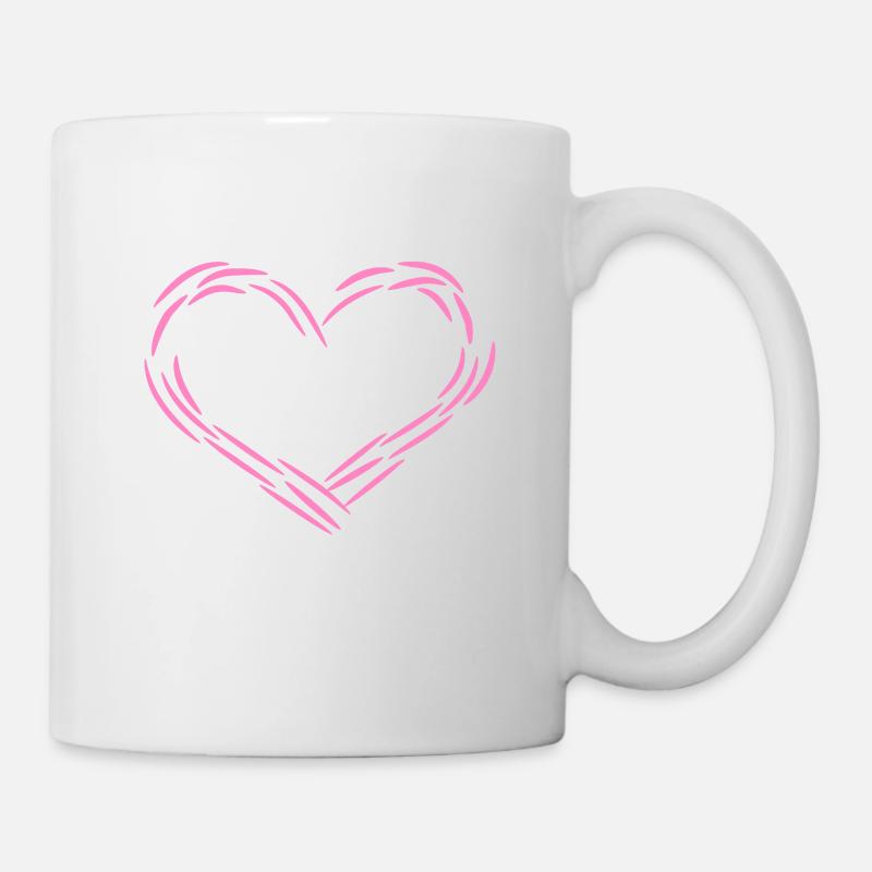 Coeur Rose - Mug blanc - blanc