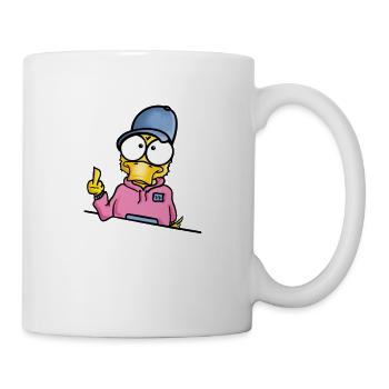 Canard avec un majeur cap - Mug blanc - blanc - Droite