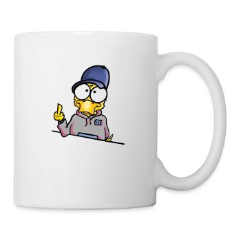 Canard avec un majeur cap - Mug blanc - blanc - Droite