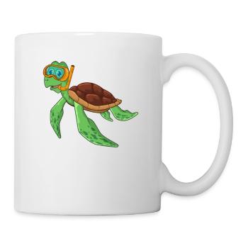 Schildkröte Tauchen Taucher - Tasse - Weiß - Rechts