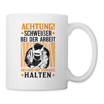 Schweißer Schweißgerät Schweisser Schweißermaske - Tasse - Weiß - Rechts