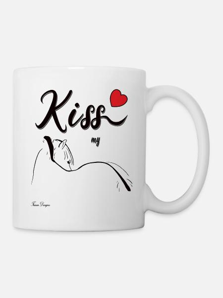Kiss my Fjordhorse, Küss mein Fjordpferd - Tasse - Weiß