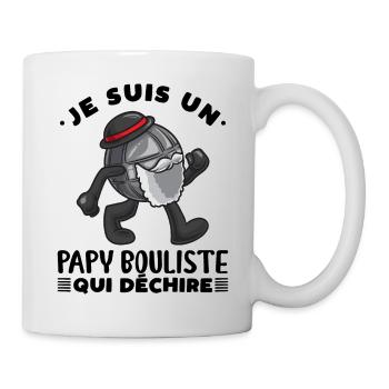 Papy Bouliste Qui déchire - Mug blanc - blanc - Droite
