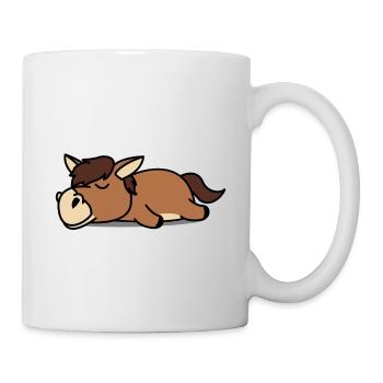 Pferd Schlafshirt Pyjama - Tasse - Weiß - Rechts