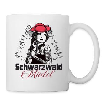 Modern Black Forest girl with Bollenhut - Mug - white - Right