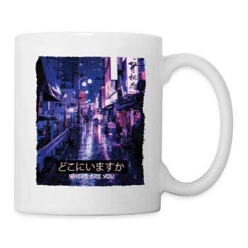 Vaporwave Art Aesthetic des années 80 Mème Tokyo Where - Mug blanc - blanc - Droite