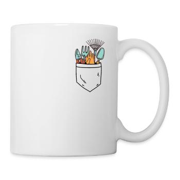 Gardening Tools Fake Pocket Funny Gardener Gift - Mug - white - Right