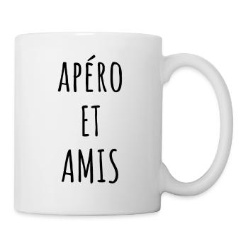 APÉRO ET AMIS idée cadeau humour - Mug blanc - blanc - Droite
