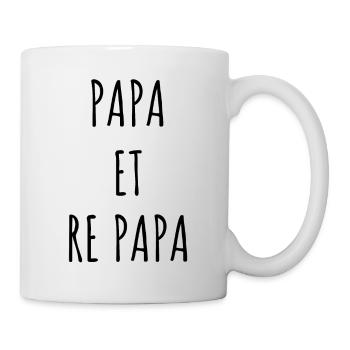 PAPA ET RE PAPA idée cadeau citation humour - Mug blanc - blanc - Droite