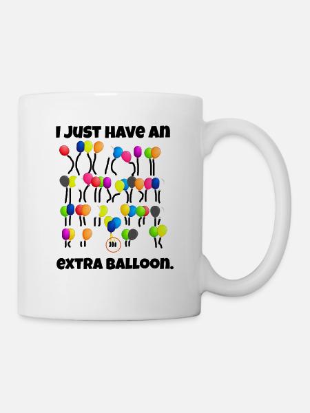 Extra chromosome Balloon Trisomie 21 Trisomy - Mug blanc - blanc