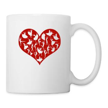 Liebe Tanzen Ballett Tänzerin süße Herz Tanz - Tasse - Weiß - Rechts