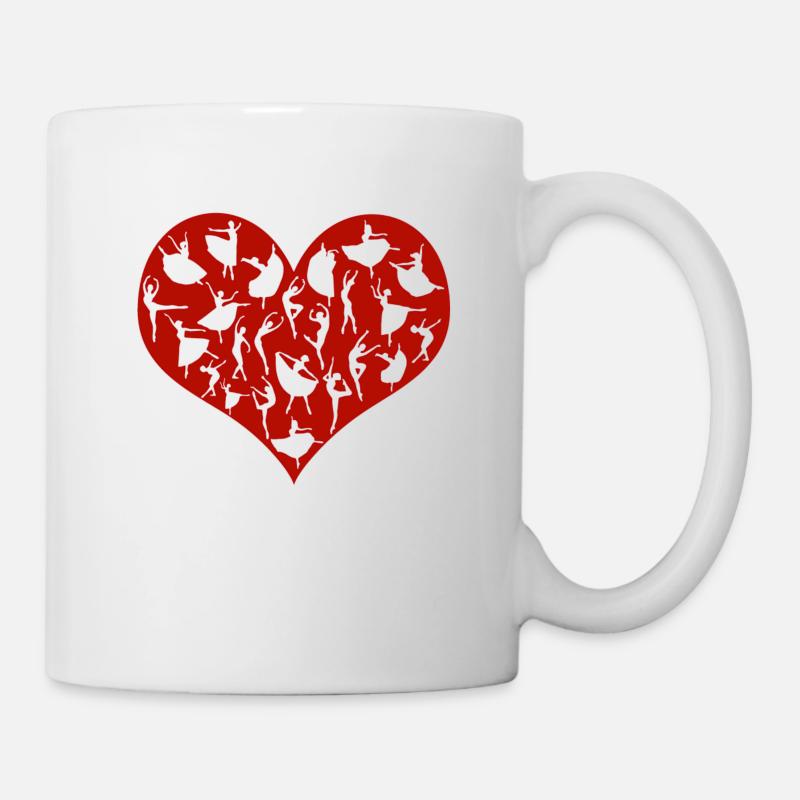 Danse d’amour Danseur de ballet cute heart dance - Mug blanc - blanc