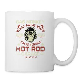 Monkey Garage Crossed Pistons Ribbon Distressed - Tasse - Weiß - Rechts