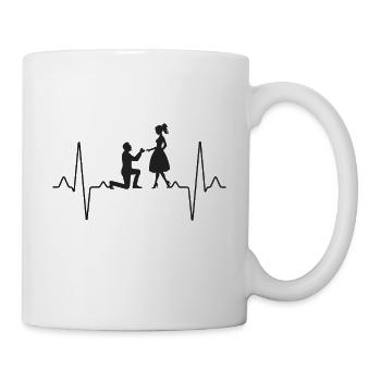 Demande en mariage Battements de coeur - Mug blanc - blanc - Droite