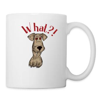 Drôle de chien avec What ? ! Proverbe - Mug blanc - blanc - Droite