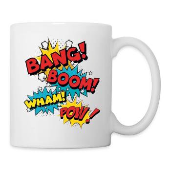 Bang Boom Pow Wham - Bulles de parole comiques - Mug blanc - blanc - Droite
