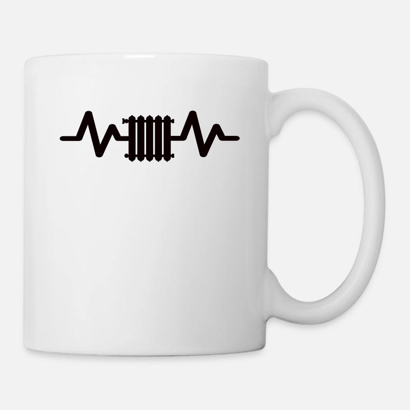 Battements de coeur Chauffage - Mug blanc - blanc