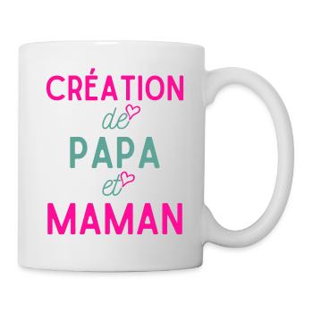 CRÉATION DE PAPA ET MAMAN idée cadeau - Mug blanc - blanc - Droite