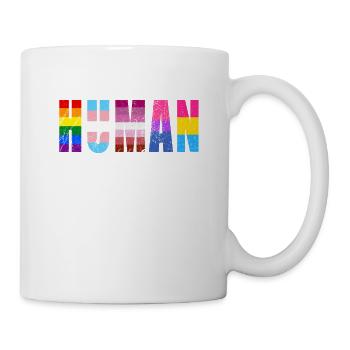 HUMAN LGBTQ Flagge Farben beunruhigt - LGBTQ - Tasse - Weiß - Rechts
