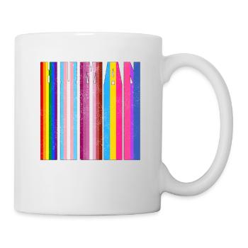 HUMAN in LGBTQ Flag Colors - LGBTQ Flag - Mug - white - Right