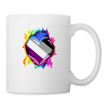LGBTQ Pride Heart - Asexuell - Tasse - Weiß - Rechts