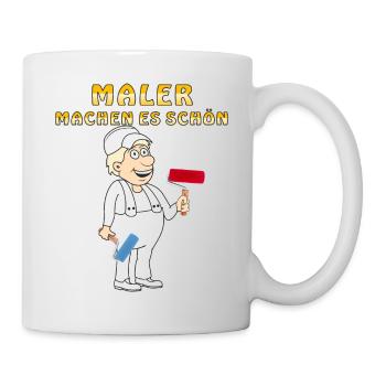 MENSCH COMIC MALER MACHEN ES SCHÖN - Tasse - Weiß - Rechts