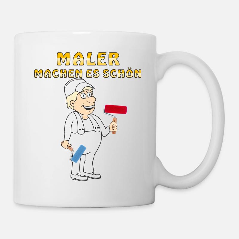 MENSCH COMIC MALER MACHEN ES SCHÖN - Tasse - Weiß