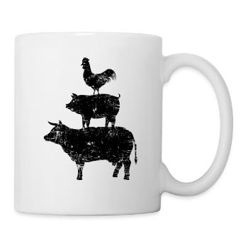 vache poulet tour de poulet ferme cadeau - Mug blanc - blanc - Droite
